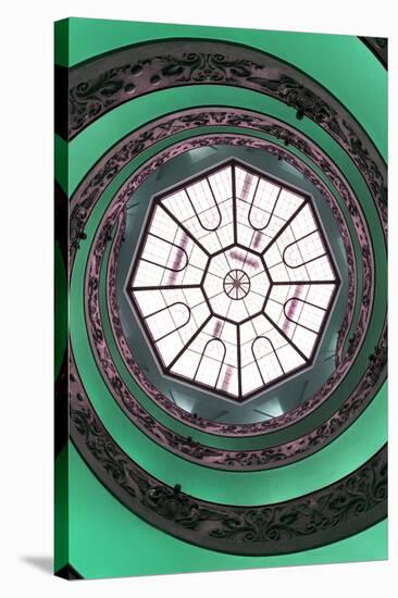 Dolce Vita Rome Collection - The Vatican Spiral Staircase Green II-Philippe Hugonnard-Stretched Canvas