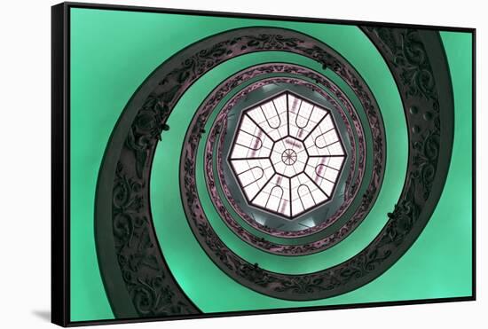 Dolce Vita Rome Collection - The Vatican Spiral Staircase Green-Philippe Hugonnard-Framed Stretched Canvas