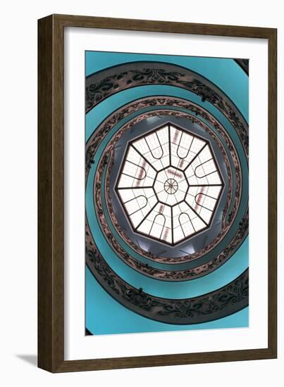 Dolce Vita Rome Collection - The Vatican Spiral Staircase Turquoise II-Philippe Hugonnard-Framed Photographic Print