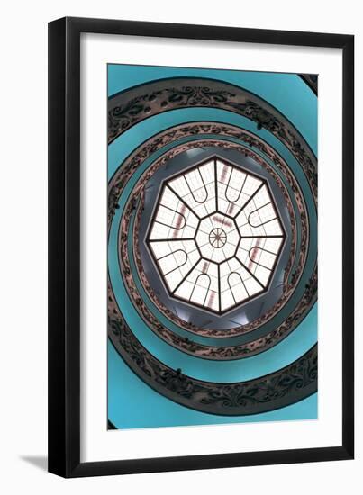 Dolce Vita Rome Collection - The Vatican Spiral Staircase Turquoise II-Philippe Hugonnard-Framed Photographic Print