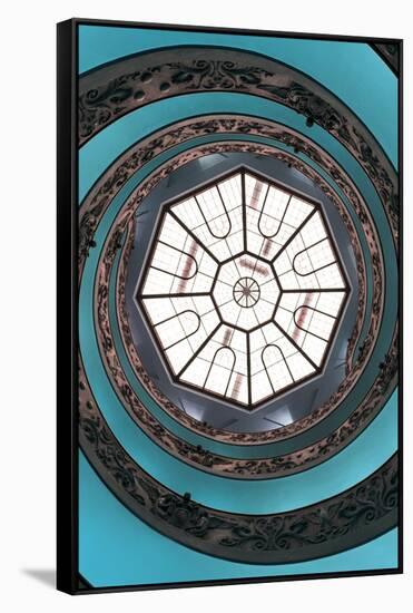 Dolce Vita Rome Collection - The Vatican Spiral Staircase Turquoise II-Philippe Hugonnard-Framed Stretched Canvas