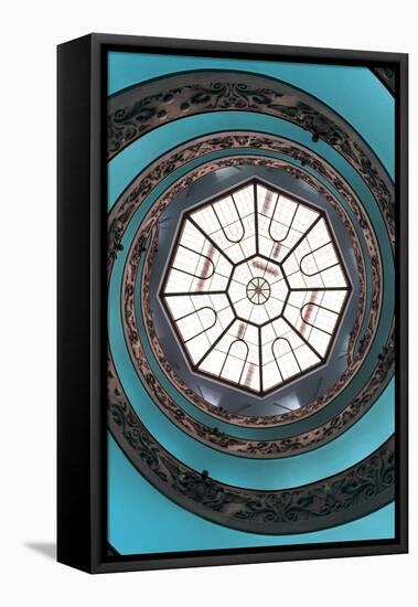 Dolce Vita Rome Collection - The Vatican Spiral Staircase Turquoise II-Philippe Hugonnard-Framed Stretched Canvas