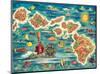 Dole Map of the Hawaiian Islands c.1950-Joseph Fehér-Mounted Art Print