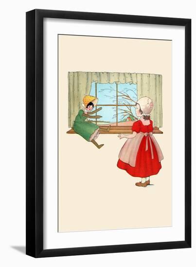 Doll By The Window-Eugene Field-Framed Art Print