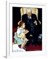 Doll Checkup (or Doll Pretending to Check up Doll)-Norman Rockwell-Framed Giclee Print