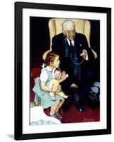 Doll Checkup (or Doll Pretending to Check up Doll)-Norman Rockwell-Framed Giclee Print