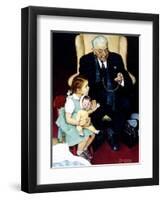 Doll Checkup (or Doll Pretending to Check up Doll)-Norman Rockwell-Framed Giclee Print