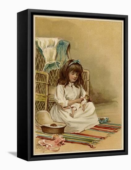 Doll Dried after Bath-William St Clair Simmons-Framed Stretched Canvas