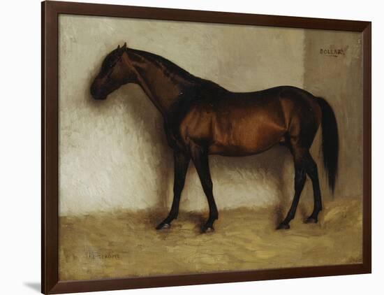 Dollar, a Bay Hunter in a Loose Box-Jean Leon Gerome-Framed Giclee Print