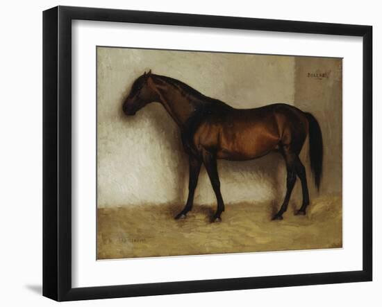 Dollar, a Bay Hunter in a Loose Box-Jean Leon Gerome-Framed Giclee Print