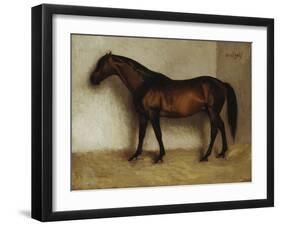 Dollar, a Bay Hunter in a Loose Box-Jean Leon Gerome-Framed Giclee Print