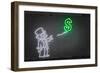 Dollar Balloon-Octavian Mielu-Framed Premium Giclee Print