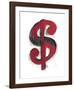 Dollar Sign, 1981 (red)-Andy Warhol-Framed Art Print