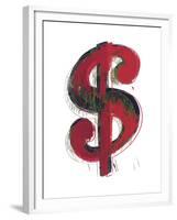 Dollar Sign, 1981 (red)-Andy Warhol-Framed Art Print