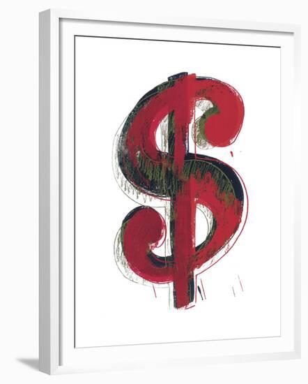 Dollar Sign, 1981 (red)-Andy Warhol-Framed Art Print