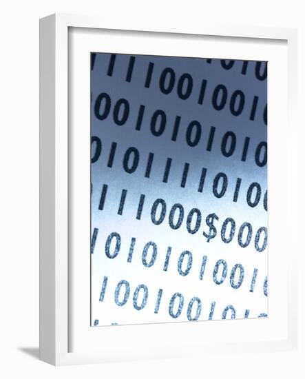 Dollar Sign Embedded in Binary Code-null-Framed Photographic Print