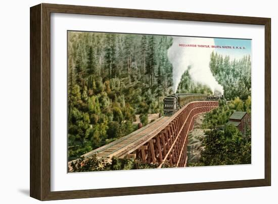 Dollarhide Trestle and Train-null-Framed Art Print