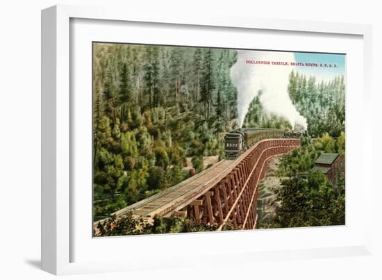 Dollarhide Trestle and Train-null-Framed Art Print