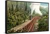 Dollarhide Trestle and Train-null-Framed Stretched Canvas