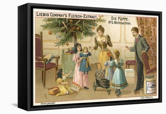 Dolls at Christmas-null-Framed Stretched Canvas