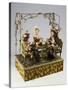 Dolls' Tea Party, Music Box, Germany, Late 19th Century-null-Stretched Canvas