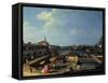 Dolo on the Brenta-Canaletto-Framed Stretched Canvas