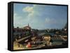 Dolo on the Brenta-Canaletto-Framed Stretched Canvas