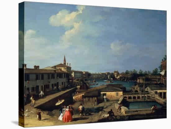 Dolo on the Brenta-Canaletto-Stretched Canvas