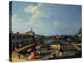 Dolo on the Brenta-Canaletto-Stretched Canvas