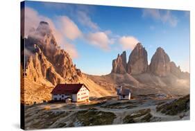 Dolomites Mountain  in Italy at Sunset - Tre Cime Di Lavaredo-TTstudio-Stretched Canvas