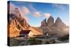 Dolomites Mountain  in Italy at Sunset - Tre Cime Di Lavaredo-TTstudio-Stretched Canvas