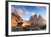 Dolomites Mountain  in Italy at Sunset - Tre Cime Di Lavaredo-TTstudio-Framed Photographic Print