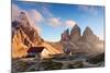 Dolomites Mountain  in Italy at Sunset - Tre Cime Di Lavaredo-TTstudio-Mounted Photographic Print