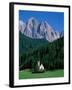 Dolomites Mountains and St Giovanni Church, Villnoss, Val Di Funes, Trentino, Italy-Steve Vidler-Framed Photographic Print