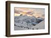 Dolomites, Veneto, Italy. Winter Sunrise Towards Falzarego with Mount Averau in the Background-ClickAlps-Framed Photographic Print