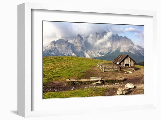 Dolomites With Chalet Italy-null-Framed Art Print