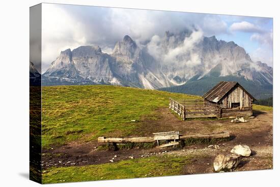 Dolomites With Chalet Italy-null-Stretched Canvas