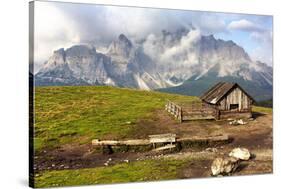 Dolomites With Chalet Italy-null-Stretched Canvas