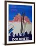 Dolomiti Sella Ronda Retro Ski Poster-Markus Bleichner-Framed Art Print