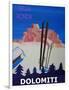 Dolomiti Sella Ronda Retro Ski Poster-Markus Bleichner-Framed Art Print