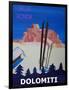 Dolomiti Sella Ronda Retro Ski Poster-Markus Bleichner-Framed Art Print