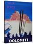 Dolomiti Sella Ronda Retro Ski Poster-Markus Bleichner-Stretched Canvas