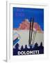 Dolomiti Sella Ronda Retro Ski Poster-Markus Bleichner-Framed Art Print