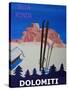 Dolomiti Sella Ronda Retro Ski Poster-Markus Bleichner-Stretched Canvas