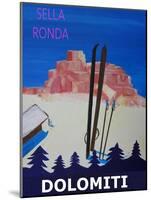 Dolomiti Sella Ronda Retro Ski Poster-Markus Bleichner-Mounted Art Print