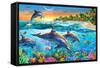 Dolphin Bay-Adrian Chesterman-Framed Stretched Canvas