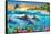 Dolphin Bay-Adrian Chesterman-Framed Stretched Canvas