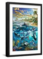 Dolphin Beach-Adrian Chesterman-Framed Art Print