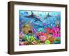 Dolphin Coral Reef-Adrian Chesterman-Framed Art Print