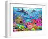 Dolphin Coral Reef-Adrian Chesterman-Framed Art Print